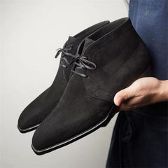 Desert Boots Men Boots Faux Suede Solid Color Classic Fashion Business Casual Street Yuppie Lace Up Gentleman Ankle Boots CP029 voguable