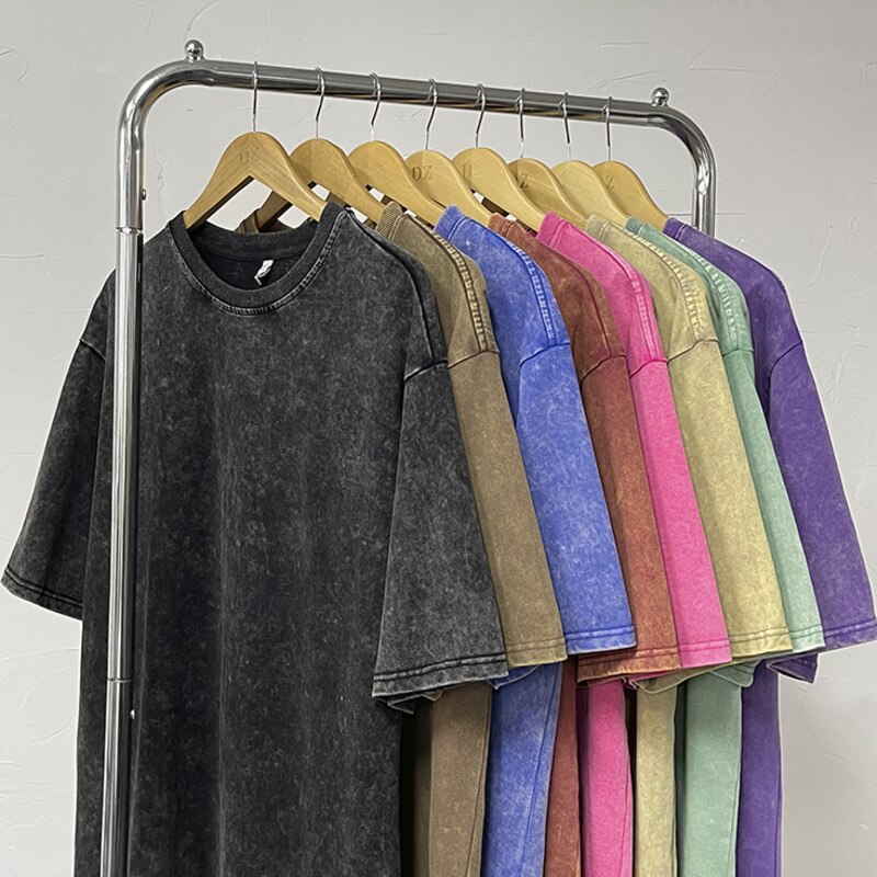 Solid Color Batik Acid Washed T-shirts Women Summer Oversized Tees Streetwear Female Short Sleeve Tshirt Clothes voguable