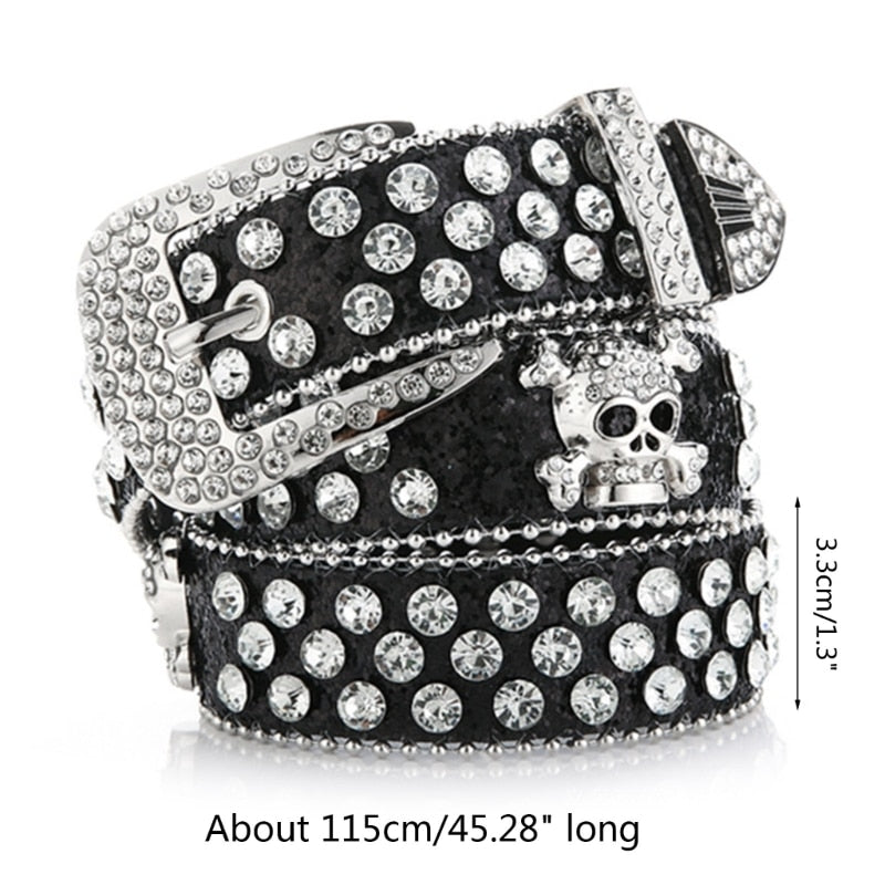 Fashion women's belt punk rock Belt skull bowknot full rivets belts hip hop Heavy metal rock style belts gift for women voguable