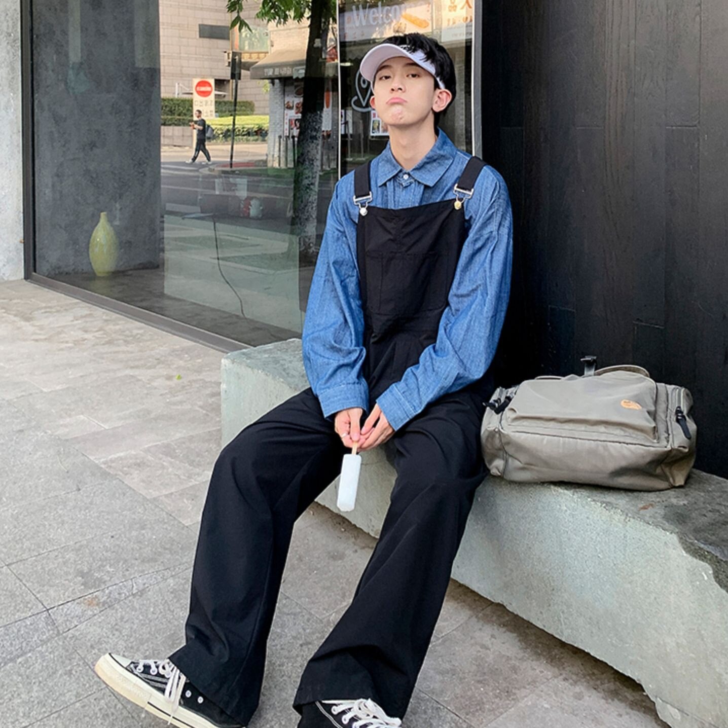 Casual Pants Men American Pockets Overalls All-match Handsome Thin Streetwear Clothing Daily Harajuku Solid Simple Retro Classic voguable