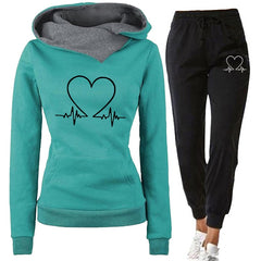 Woman Tracksuit Two Piece Set Winter Warm Hoodies+Pants Pullovers Sweatshirts Female Jogging Woman Clothing Sports Suit Outfits voguable
