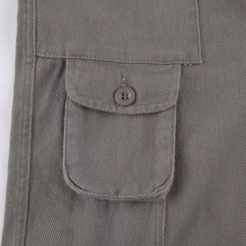 Voguable  Fashion American Trousers High Street Retro Gray Cargo Pants  Woman Sexy Low Waist Baggy Pants Casual Trousers Streetwear voguable