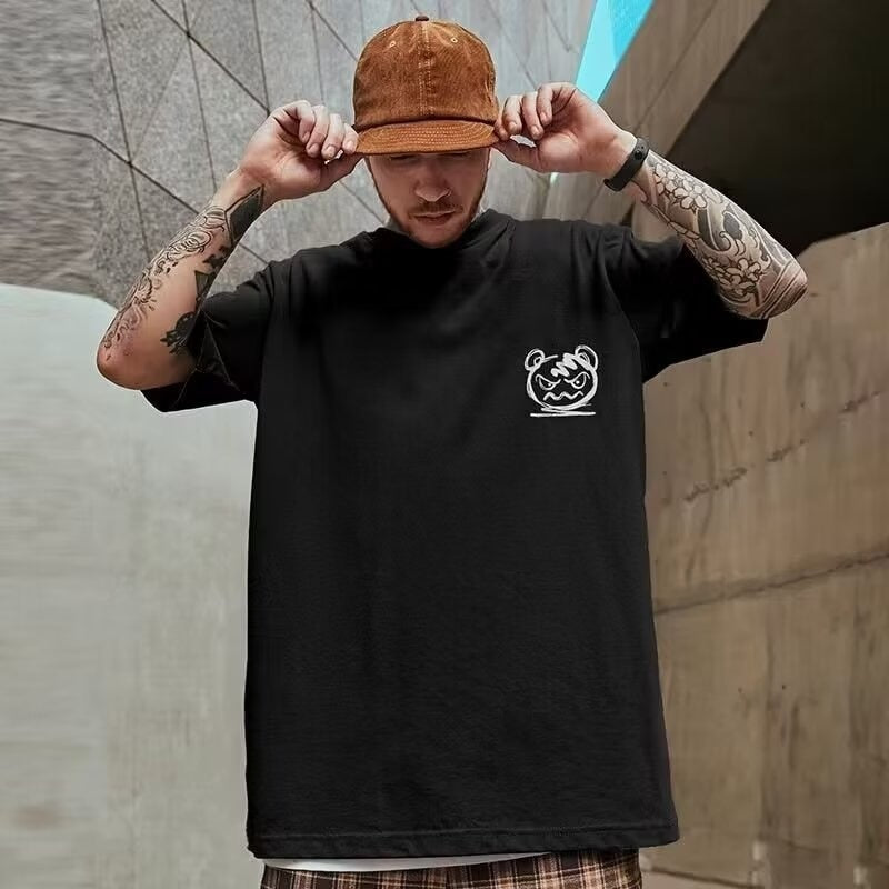 Casual Men's Cotton T Shirt Loose T-shirts Breathable Y2k Tops Hippie Clothes Streetwear Harajuku Short Sleeve Tee FASHION voguable