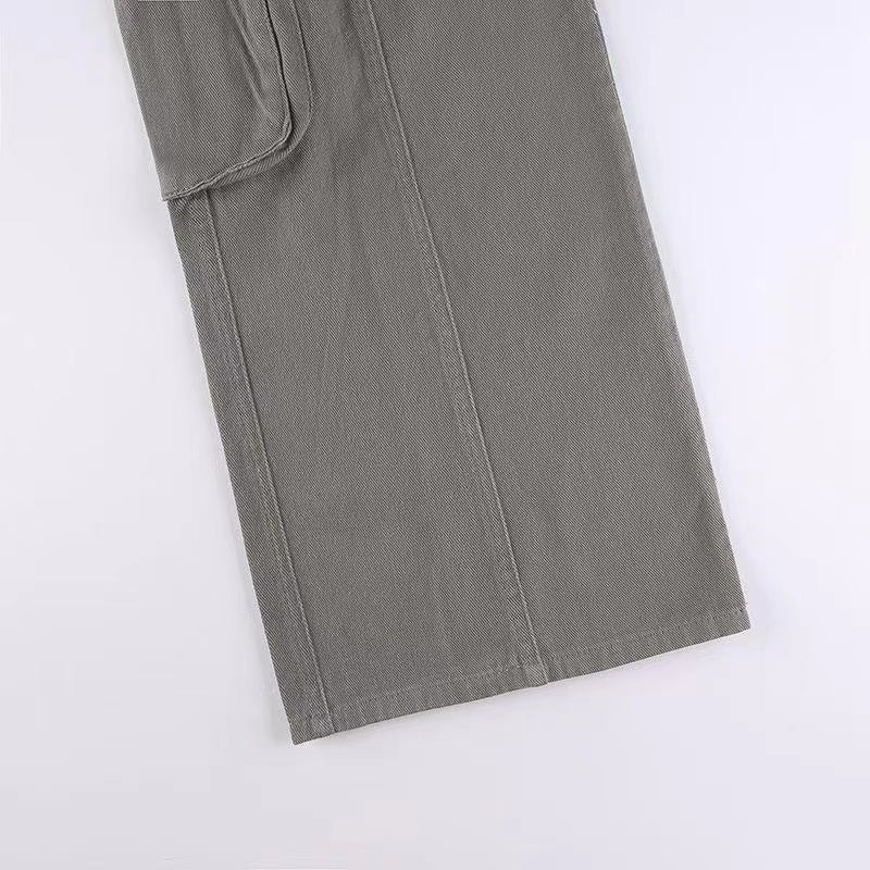 Voguable  Fashion American Trousers High Street Retro Gray Cargo Pants  Woman Sexy Low Waist Baggy Pants Casual Trousers Streetwear voguable