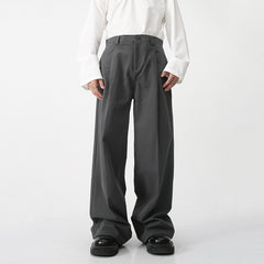 Spring Summer New Korean Men's Casual Pants Trendy Solid Color Loose Straight Wide Leg Trousers Pocket Tide 9A7922 voguable