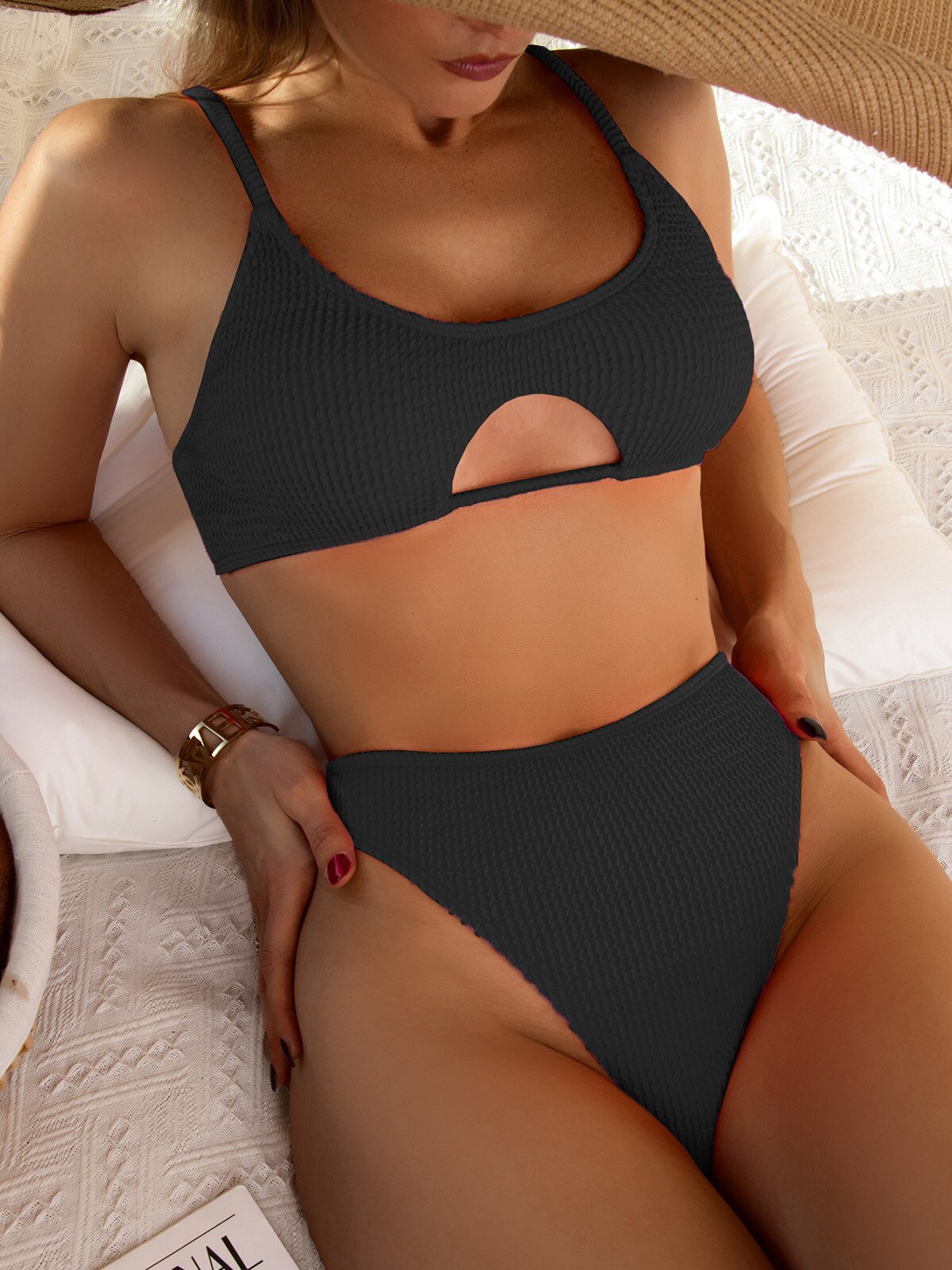 Solid Bikinis Woman Push Up Swimsuit Low Waist Swimwear Conjunto Biquinis Feminino Trajes De Baño Mujer voguable