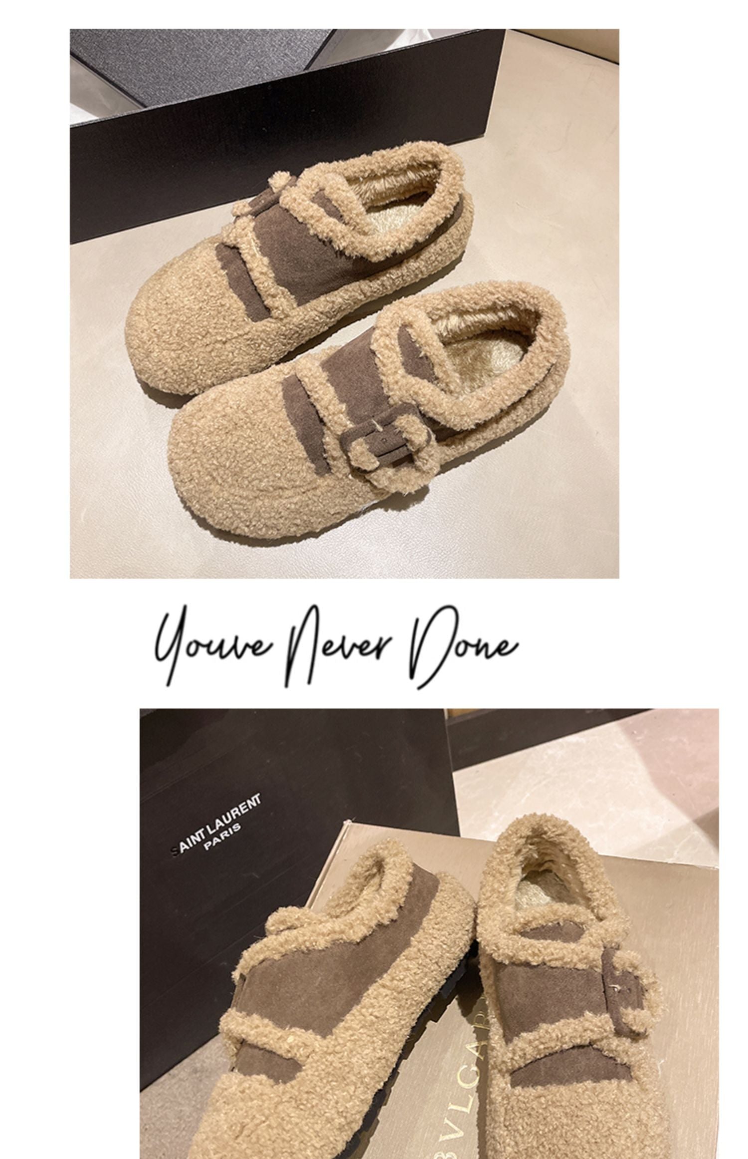 Round Toe Korean Shoes All-Match Women's Moccasins Loafers Fur Casual Female Sneakers Shallow Mouth Autumn  Comfortable Wint voguable