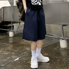 Shorts Men Summer Thin Casual Loose брюки Solid Teens Fashion Simple All-match Unisex Chic Daily Students Elastic Waist Youth voguable