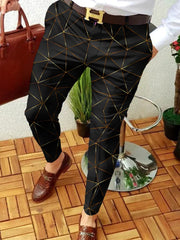 Voguable 2022 New Smart Casual Fashion Men's Pants polka dot pattern Pants Thin Mid Waist Jogger Casual Trousers Suit Pants voguable