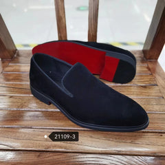 New In Red Bottom Shoes for Men Loafers Flock Solid Slip-On Party Men Dress Shoes Size 38-48 Free Shipping Men Shoes voguable