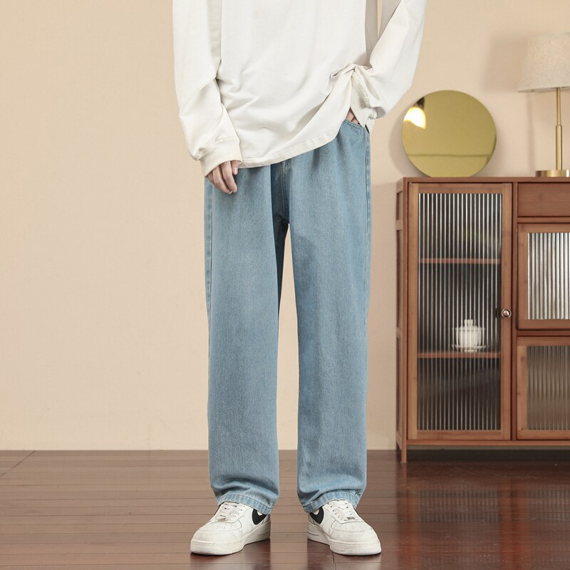 Men's jeans Neutral Wide Leg solid color Denim Trousers Loose Straight Men Jeans asthetic Man Jeans Pants Casual Baggy hip hop voguable