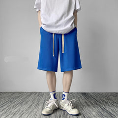 Summer New Ice Silk Cool Sports Shorts Solid Color Mens Capris Baggy Straight Korean Trend Y2k Short Pants Male Sportswear voguable
