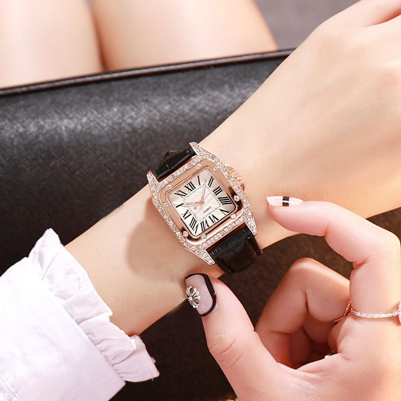 Voguable   2022 Women Watches Bracelet set Starry Sky Ladies Bracelet Watch Casual Leather Quartz Wristwatch Clock Relogio Feminino voguable