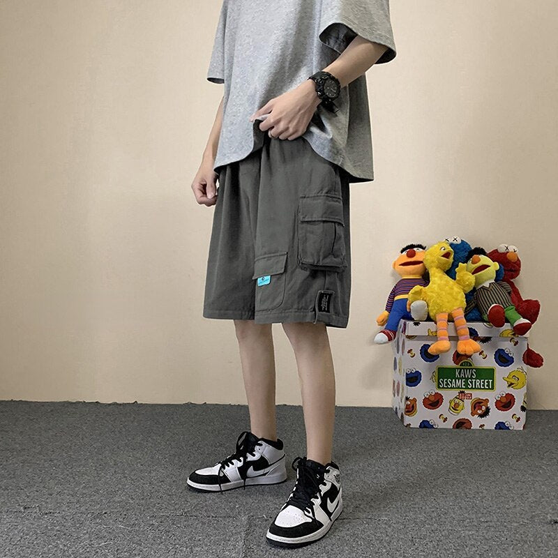 Casual Shorts Men Cargo Fashion Trendy Loose Summer Joggers Workout Knee-length Clothing All-match Handsome Wide Leg Harajuku voguable