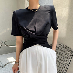 Summer Fashion T-shirt Women Cotton White Women T-shirts Short Sleeve Cross Elegant Tees Tops Lady Mujer Camisetas voguable
