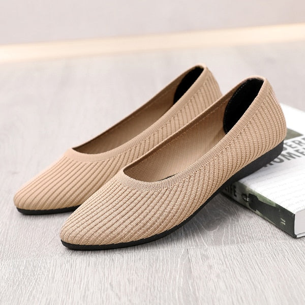 Casual Woman Shoe Round Toe Shallow Mouth Black Flats Female Footwear Soft Moccasin Comfortable Dress New Slip-On Basic Solid La voguable