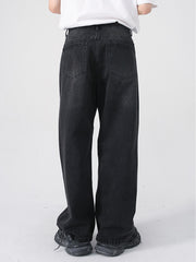 Men's Jeans New Korean Personality Straight Wide Leg Pants Fashion Autumn Winter Vintage Male Trousers voguable