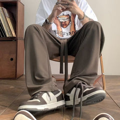 Men Casual Pants Retro Japanese Simply All-match Trouser Handsome Korean Streetwear Fashion Drawstring Teens Students Pantalones voguable