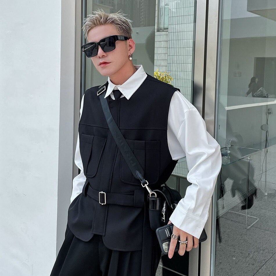 Vests Men Autumn Cargo European Sleeveless Outwear Tactical Military мужские жилеты Basic Gentleman All-match Classic Harajuku voguable