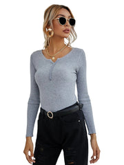 Voguable Summer To Autumn Women Long Sleeve V Neck Button Stretchable Pullover Korean Sweater Femme Jersey Knitted Pull Jumper Clothes voguable