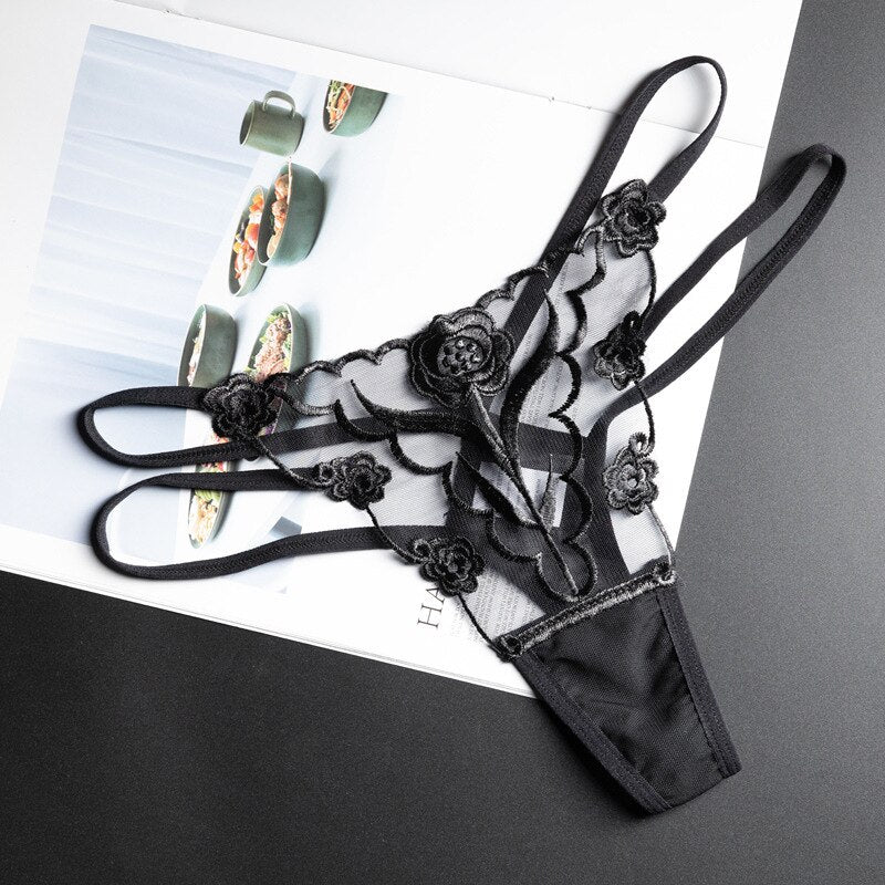 Voguable  Women's Underwear Sexy Lace Breathable Lingerie Panties Thongs for Woman Female Briefs Panty Transparent Plus Size Underpants voguable