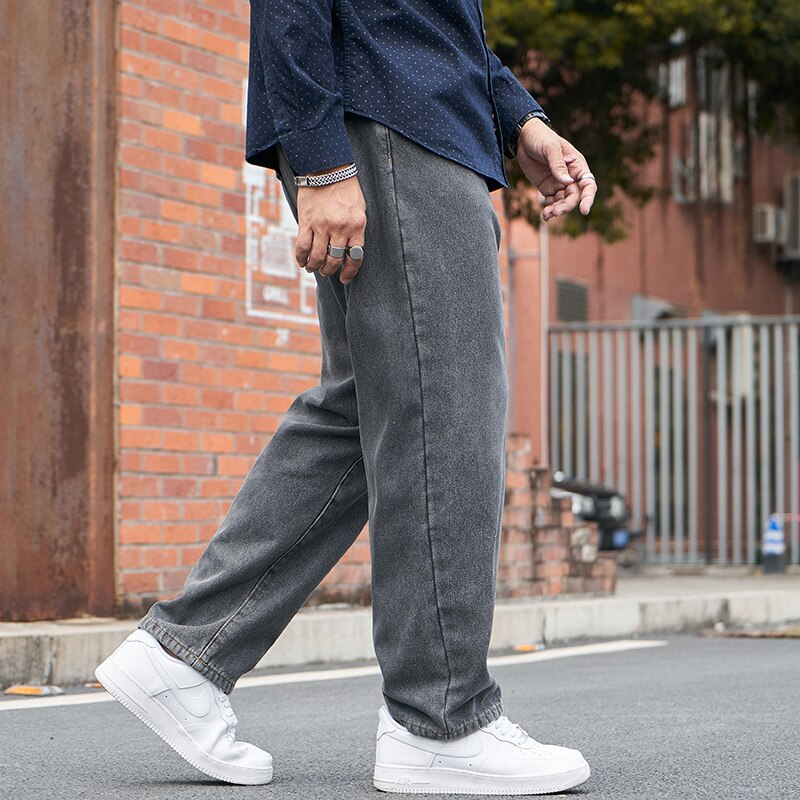 Voguable Baggy Pants Men Big Size Jeans Denim Loose Straight Long Trouser Man Style Street Outdoor Clothing 32-48 voguable