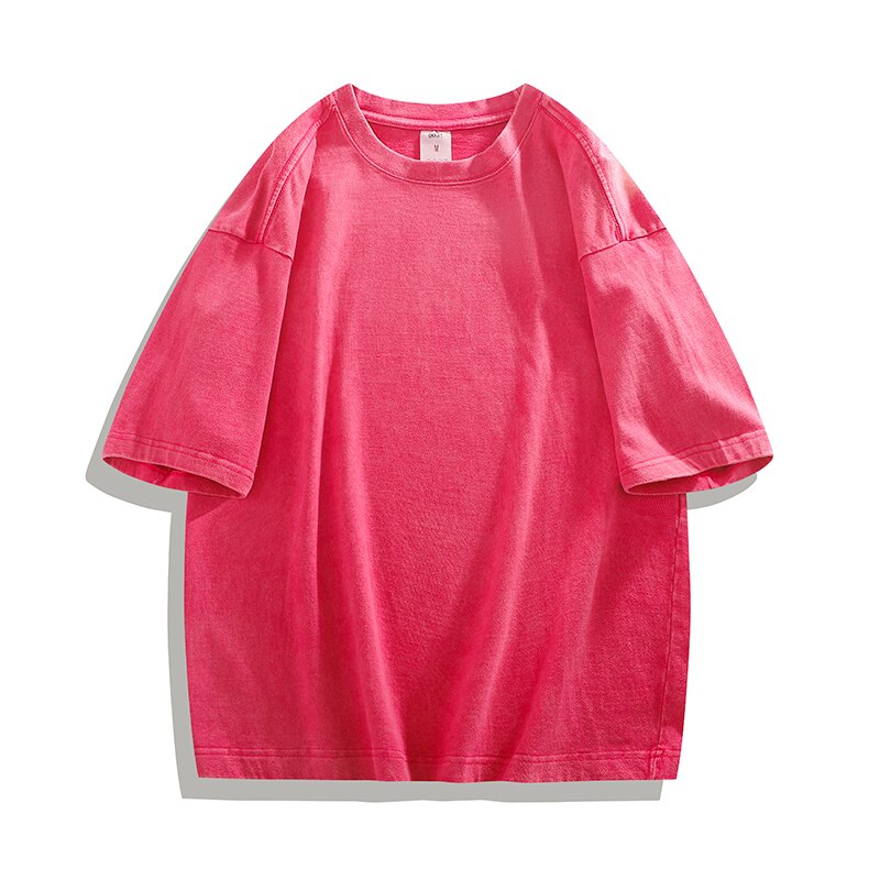 Solid Color Batik Acid Washed T-shirts Women Summer Oversized Tees Streetwear Female Short Sleeve Tshirt Clothes voguable