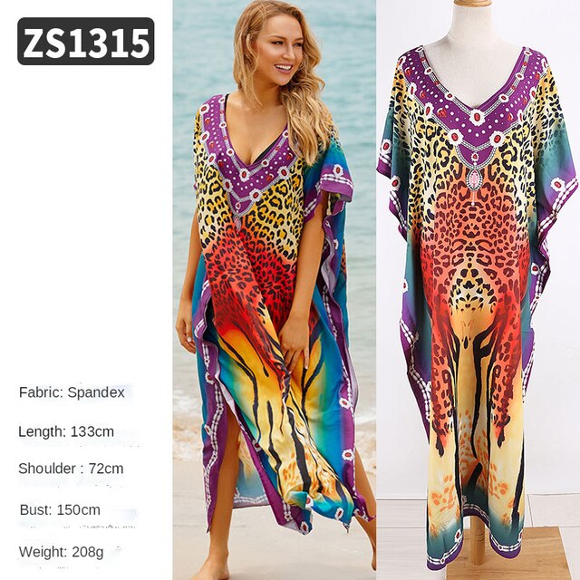 Women V Neck Short Sleeve Cover Up BeachWear Beach Party Maxi Dress Vestidos De Fiesta Saida De Praia voguable