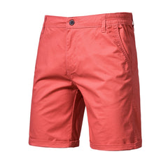 Voguable 2022 New Summer 100% Cotton Solid Shorts Men High Quality Casual Business Social Elastic Waist Men Shorts 10 Colors Beach Shorts voguable
