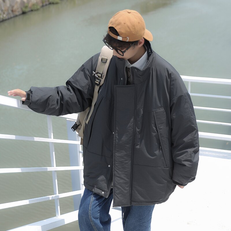 Solid Parkas Men Cargo Winter Thick Handsome Casual Fashion Tactical Clothing Baggy Teens Japanese Military Cool Streetwear Ins voguable
