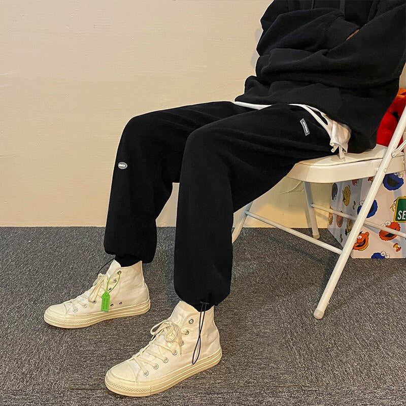 Pants Men Spring Korean Style Trendy All-match Wide Leg Trousers Simple Pure Color Casual Joggers Loose Minimalist Streetwear voguable