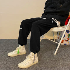 Pants Men Spring Korean Style Trendy All-match Wide Leg Trousers Simple Pure Color Casual Joggers Loose Minimalist Streetwear voguable