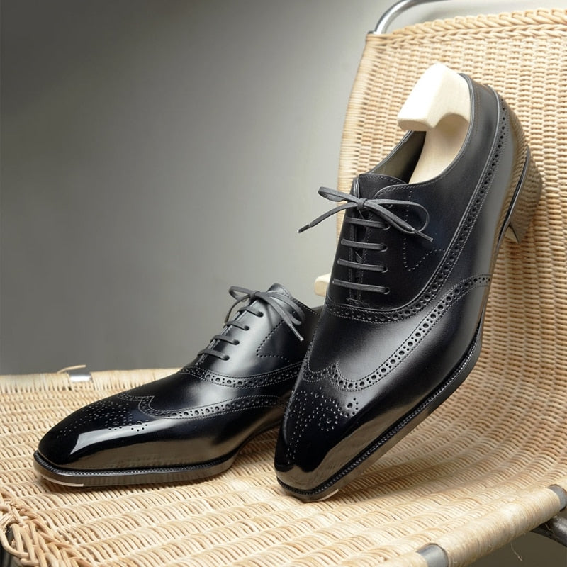New In Brown Brogue Shoes for Men Black Lace-up Square Toe Party Wedding Shoes Free Shipping Men Shoes Size 38-46 voguable