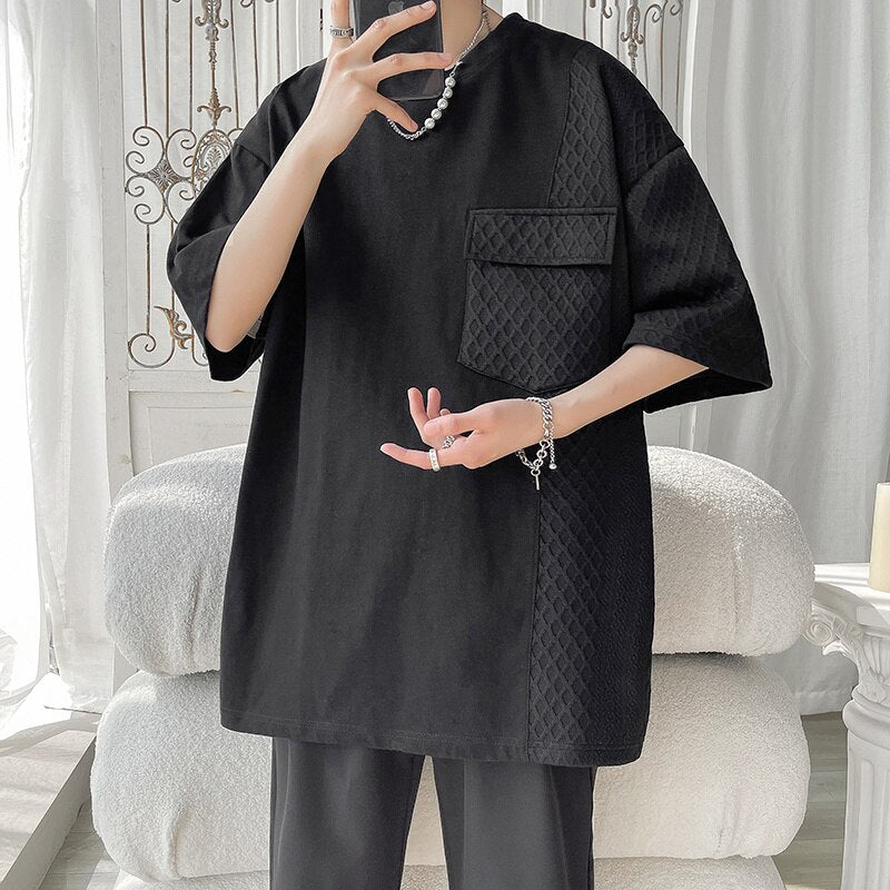 Summer Cotton Short Sleeve T-shirt Men Fashion Casual Oversized T Shirt Men Streetwear Hip Hop Loose Crew Neck Tshirt Men Tops voguable