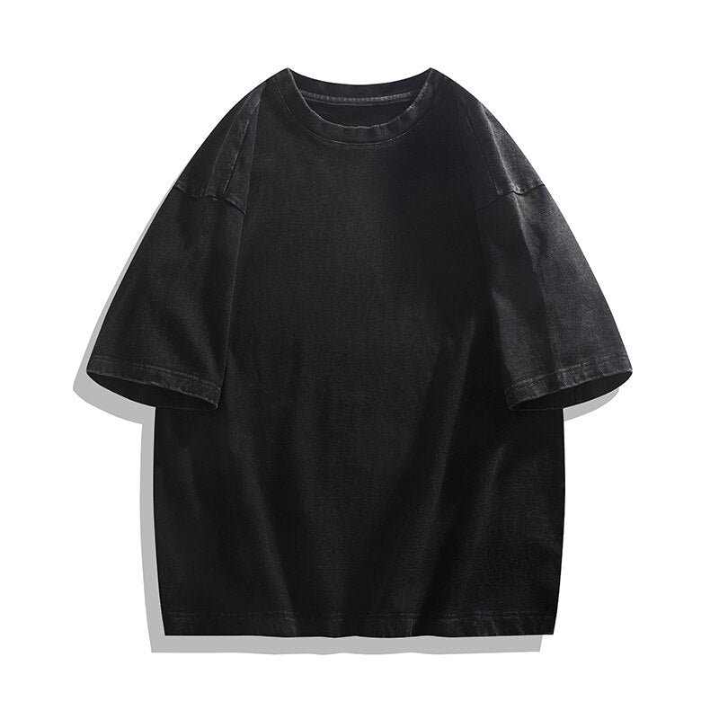 Solid Color Batik Acid Washed T-shirts Women Summer Oversized Tees Streetwear Female Short Sleeve Tshirt Clothes voguable