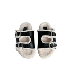 Low Shoes Ladies' Slippers Luxury Slides Fur Flip Flops Women Thongs Pantofle Designer Plush Hawaiian Soft Round Toe PU Fab voguable
