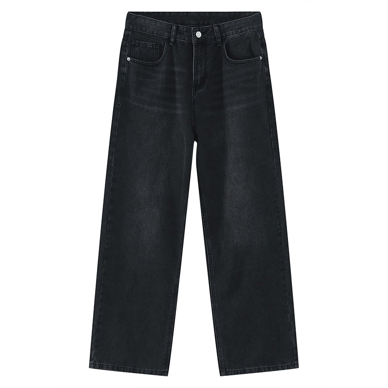 Men's Jeans New Korean Personality Straight Wide Leg Pants Fashion Autumn Winter Vintage Male Trousers voguable