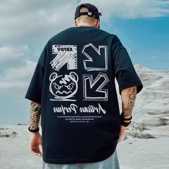 Casual Men's Cotton T Shirt Loose T-shirts Breathable Y2k Tops Hippie Clothes Streetwear Harajuku Short Sleeve Tee FASHION voguable