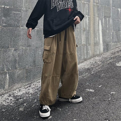 Pants Men All-match Casual Big Pockets Baggy Autumn Simply Streetwear Trouser Male Штаны Students Japanese Handsome Cool Couple voguable