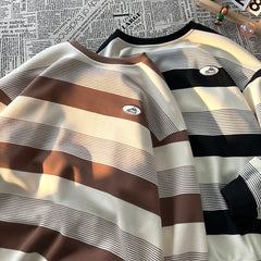 Women Sweatshirt Stripe Oversized Spring Casual  Female Round Neck Hoodies Korean Style Fashion Unisex 5XL Pullovers voguable