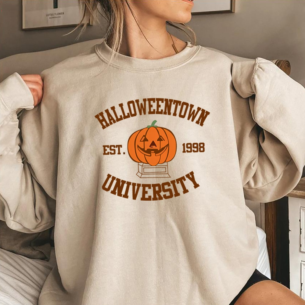 HalloweenTown 1998 Sweatshirt Halloweentown University Hoodie Halloween Party Sweater Vintage Fall Pumpkin Crewneck Sweatshirts voguable