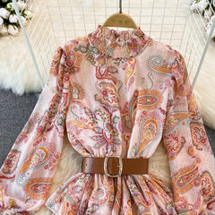 Vintage Summer Long Dress for Women Tierred Long Sleeve Indie Folk Printed Vestidos Female Folds Boho Luxury Party Robe New In voguable