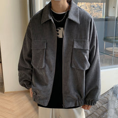 Jackets Men Streetwear Handsome Japanese Corduroy Outwear Solid Large Size BF Loose Classic Cazadora Hombre New Arrival Popular voguable