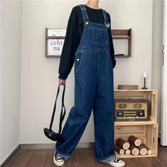 Jeans Men Overalls Autumn New Arrival Couple Trendy All-match S-5XL Loose Mopping Pockets Vintage Washed Ins Students Fashion voguable