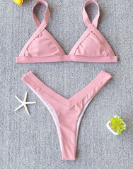 Voguable 2022 Solid Swimsuit Women Swimwear Push Up Bikini Set Patchwork Biquini Brazilian Summer Beach Bathing Suit Swim Wear voguable