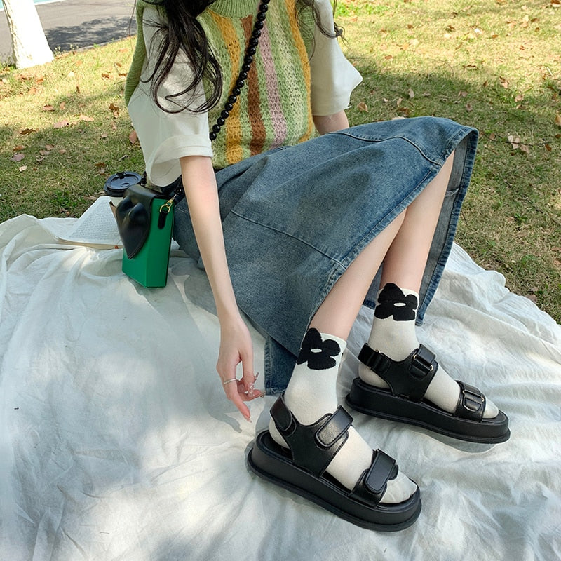 Female Sandal Clogs With Heel Espadrilles Platform Fashion Womens Shoes Girls Thick High Gladiator Luxury Beige Wedge Summe voguable