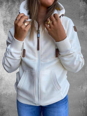 Women Long Sleeve Hoodie Stripe Women Sweatshirt Clothes New Hoodies Pocket Zipper Hoodies Tops Female Spring Thick Outwear voguable