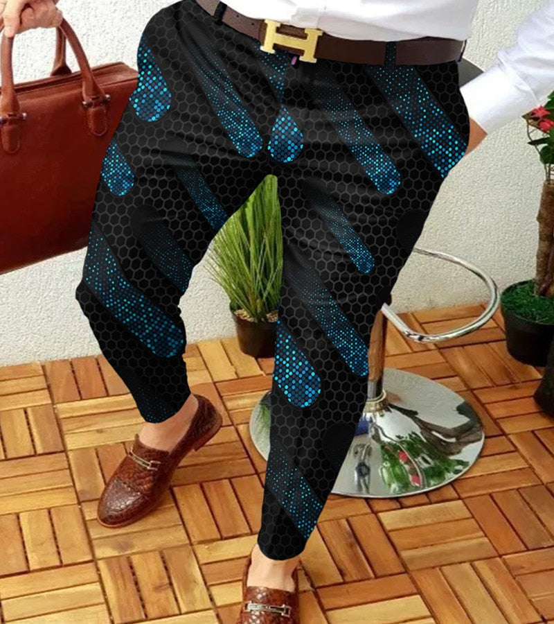 Voguable 2022 New Smart Casual Fashion Men's Pants polka dot pattern Pants Thin Mid Waist Jogger Casual Trousers Suit Pants voguable