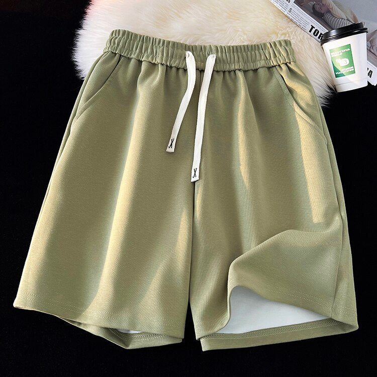 Summer New Basic Solid Casual Shorts Mens Womens Baggy Korean Trend Y2k Light Thin Short Pants Unisex Beach Trousers voguable