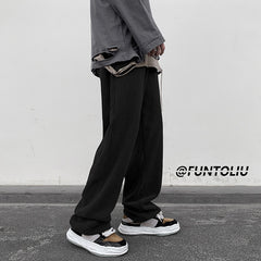 Spring Brown/Black Corduroy Pants Men Fashion Retro Casual Pants Men Streetwear Loose Hip Hop Straight Pants Mens Trousers M-2XL voguable